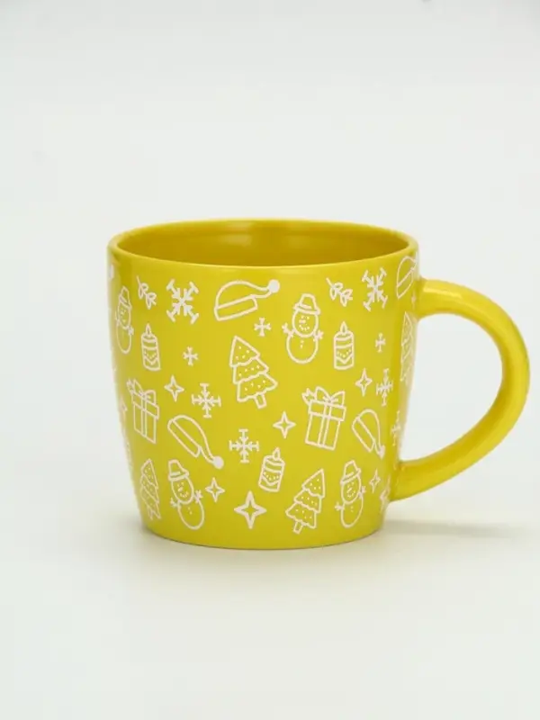 Кружка чайная новогодняя «Новый год», жёлтая, 370 мл Кружка чайная новогодняя «Новый год», жёлтая, 370 мл