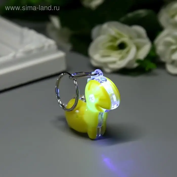 Фонарик брелок для ключей на кольце «Динозаврик-малыш», мигает 3.5×2×3.5 см, МИКС Фонарик брелок для ключей на кольце «Динозаврик-малыш», мигает 3.5×2×3.5 см, МИКС