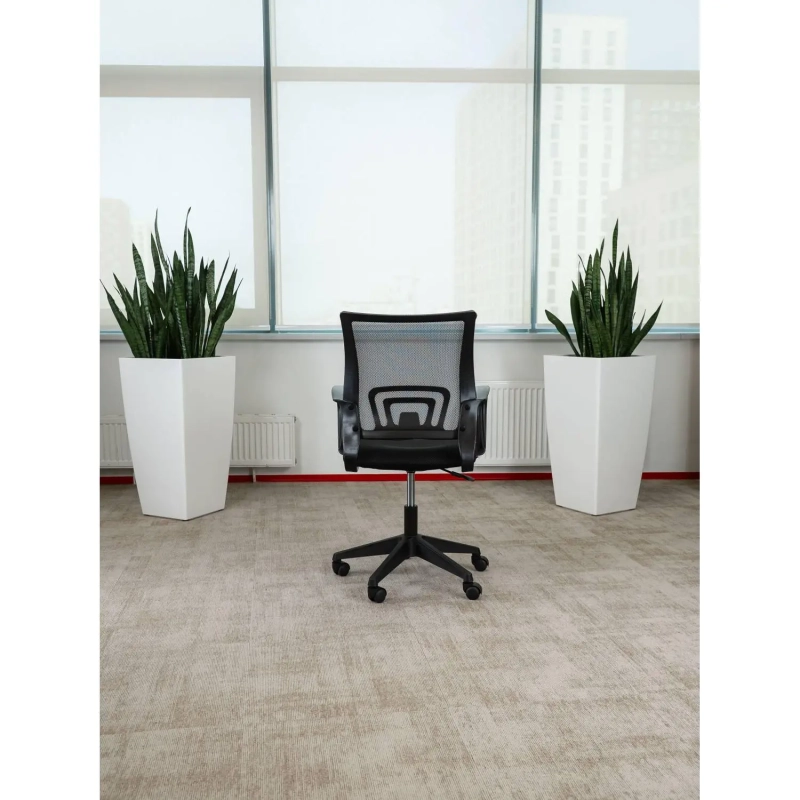 Кресло 0MX_VB_Echair-396 (LT) сетка/ткань серый пластик