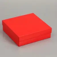 Коробка складная, крышка-дно, красная, 20 х 20 х 6 см
