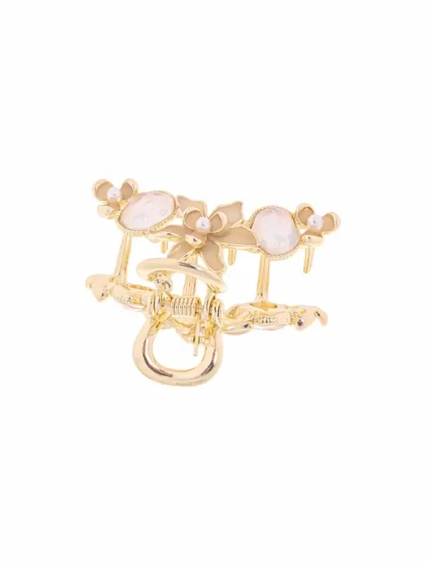 Крабик для волос &laquo;Хлоя галант&raquo;, цветы, 4 см, золотистый