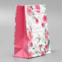 Пакет подарочный ламинированный, упаковка, With love, S 12 х 15 х 5.5 см