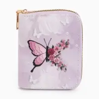 Кошелек жен 07-01-01 Июнь2550 бабочка, 8,5*2,5*10,5 см, 2 отд+отд/молн, д/карт, розовый