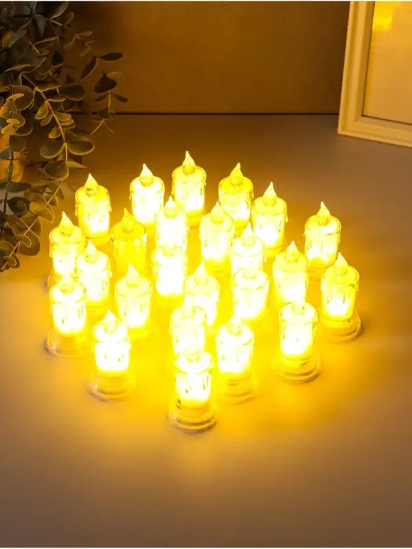 Светодиодная свеча LED - ночник RISALUX &laquo;С подтёками&raquo;, 3&times;LR41, прозрачный, 3.5&times;3.5&times;7.2 см