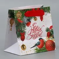 Пакет подарочный новогодний ламинированный квадратный «Яркие краски», 14 х 14 х 9 см Пакет подарочный новогодний ламинированный квадратный «Яркие краски», 14 х 14 х 9 см