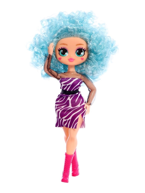 Кукла «Кудряшка Рина», шарниры в руках, голубой