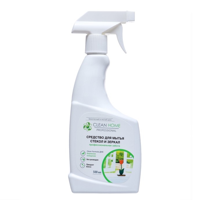 Средство для мытья стёкол и зеркал Clean home, 500 мл Средство для мытья стёкол и зеркал Clean home, 500 мл