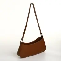 Сумка женская багет на молнии, 26&times;5&times;10.5 см, шоколадная