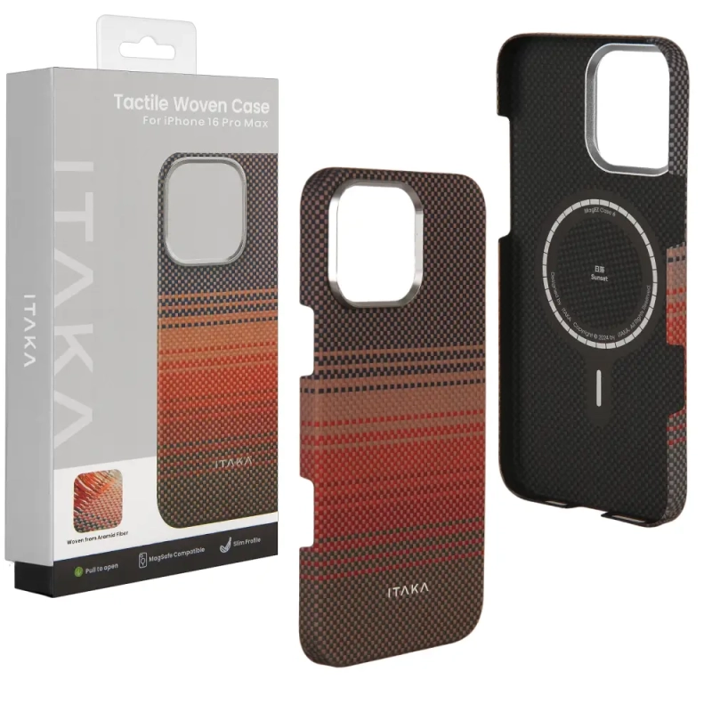 Чехол iPh 16 Pro Max PITAKA Moonrise Tactile Woven case Sunset