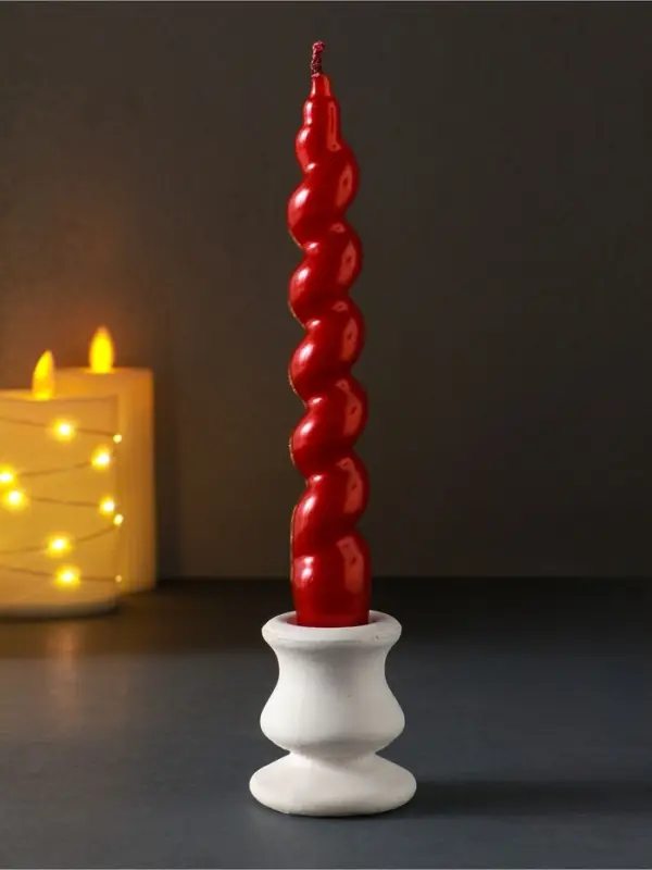 Свеча витая Luxury, 25&times;170 мм, лакированная, красная