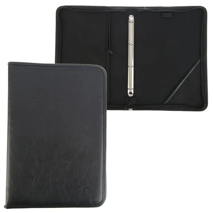 Папка деловая Calligrata &laquo;Лайт&raquo;, искусственная кожа, для бумаг, для офиса, с кольцевым механизмом 4, 360&times;260&times;30 мм, чёрная