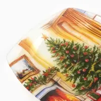 Тарелка квадратная плоская &laquo;Ёлочка&raquo;, 20 см