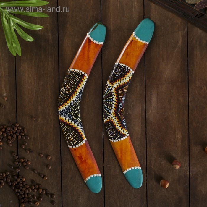 Сувенир Бумеранг черный с узором 41х13х1 см МИКС Сувенир Бумеранг черный с узором 41х13х1 см МИКС