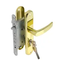 Замок врезной LOCKLAND Rd=005, с ручкой, B/S 55 мм, 4 ключа, цвет золото