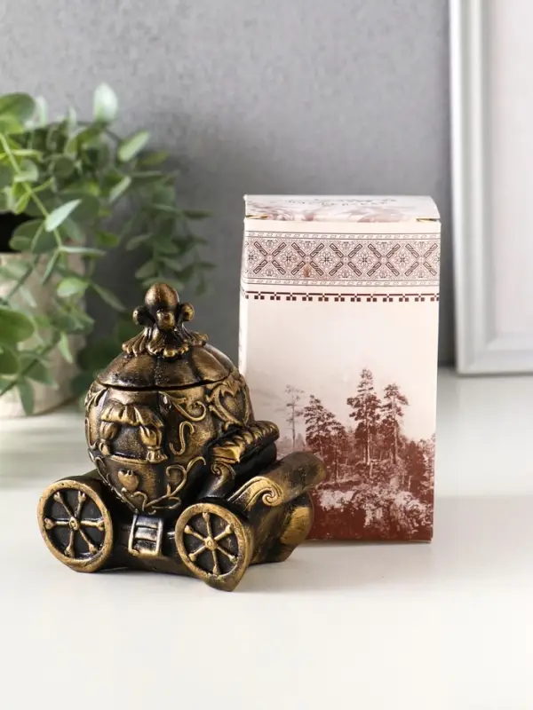 Шкатулка "Карета золотая" 11х10х6 см