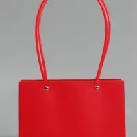 Сумка для цветов влагостойкая, красная, 22x10.5x13.5 см