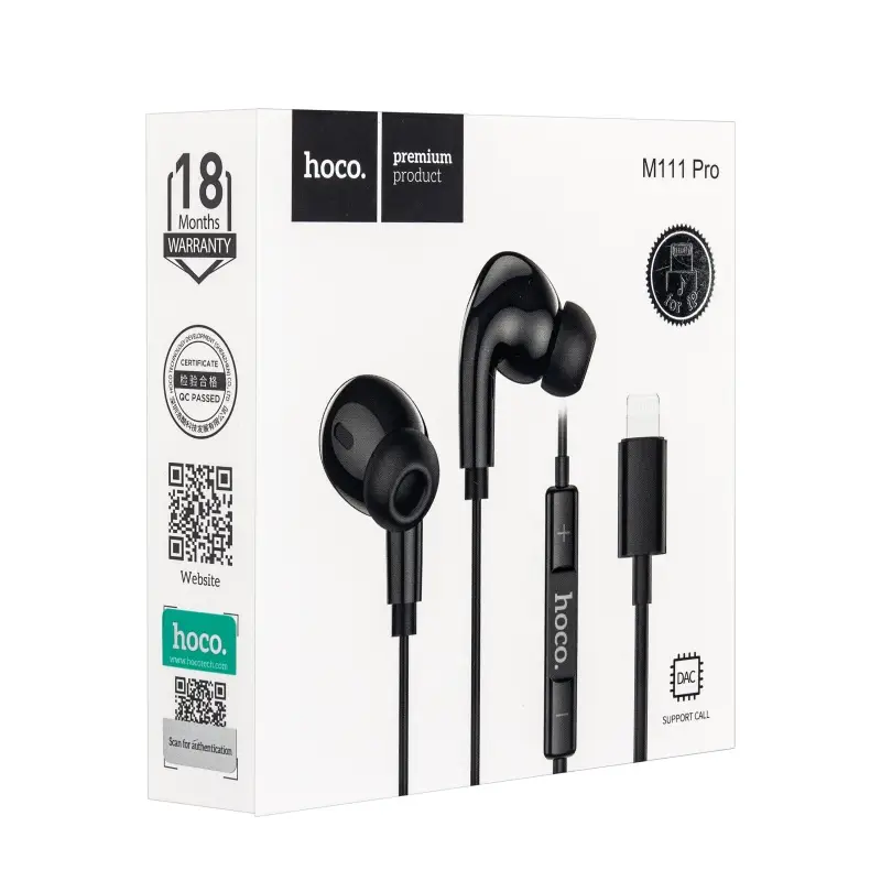 Наушники Lightning M111 Pro HOCO Черный