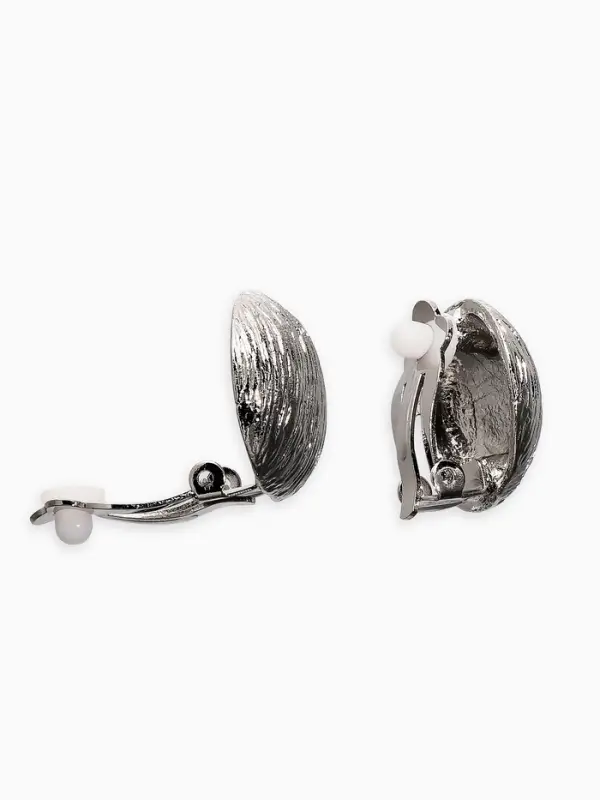 Серьги клипсы для ушей QF &laquo;Полукруг&raquo;, цвет серебро