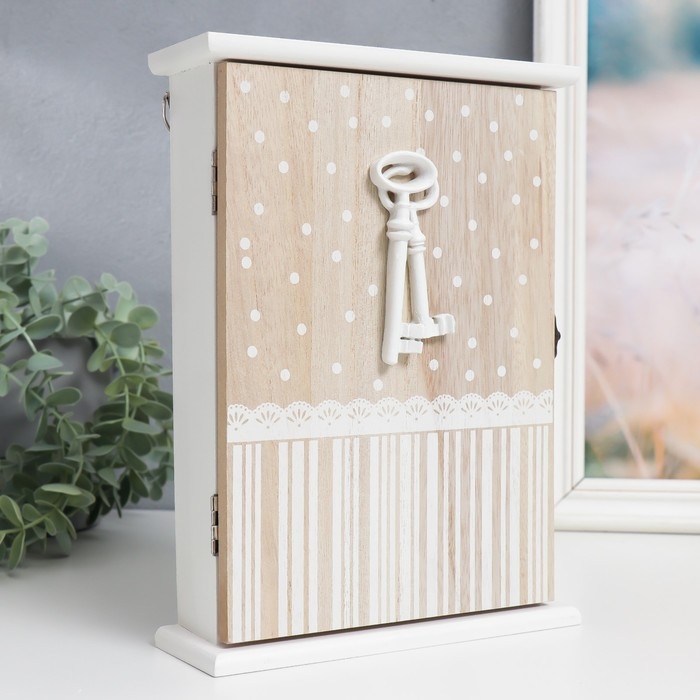 Ключница дерево 5 крючков Ключница дерево 5 крючков "Ключи и горошек" 26х19х6 см