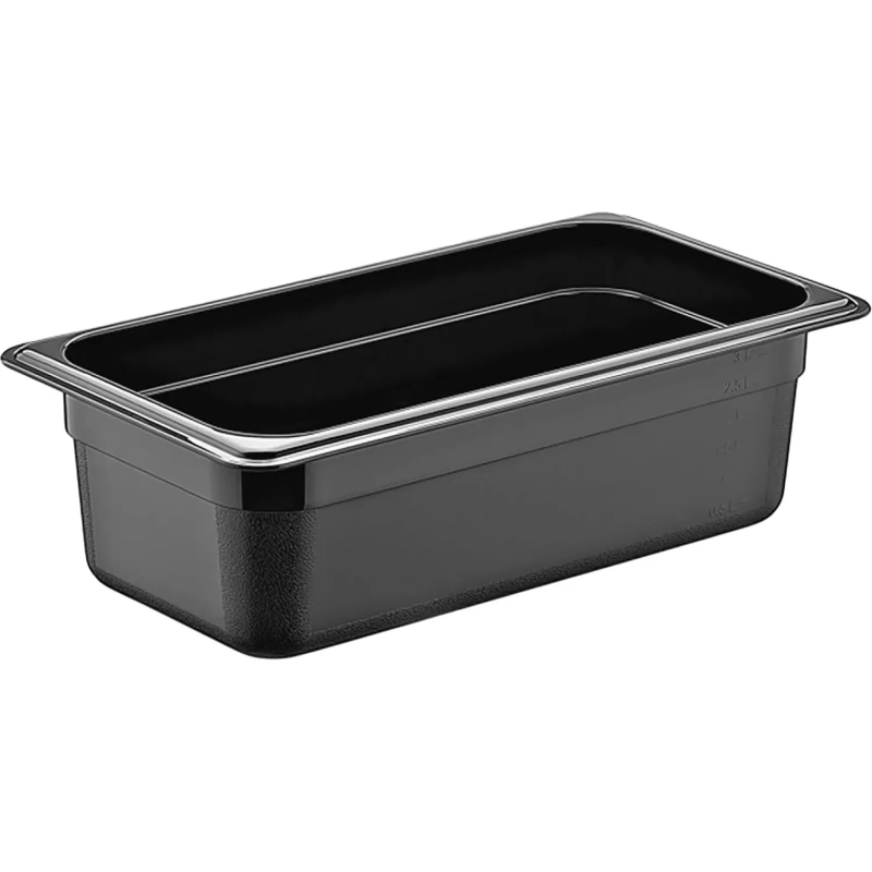 Гастроемкость&nbsp;1/3&nbsp;h=100&nbsp;мм.&nbsp;3&nbsp;л.&nbsp;п/п&nbsp;черная GP, 76763