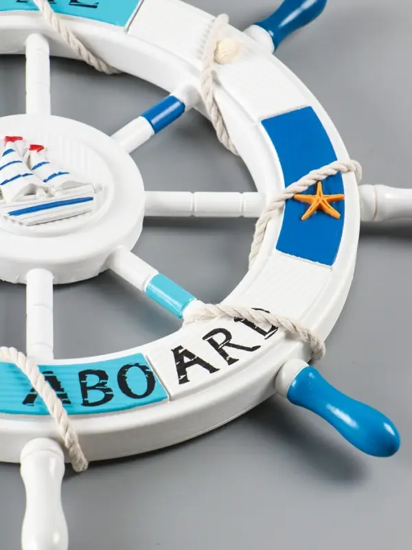 Декор настенный, панно &laquo;Штурвал. Welcome aboard с корабликом&raquo;, 62&times;62&times;3.5 см