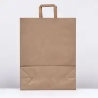 Пакет бумажный крафт, плоская ручка 35&times;15&times;45 см, 90 г/м&sup2;