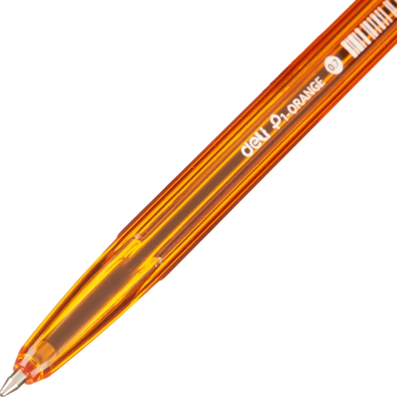 Ручка шариковая неавтомат. Deli P1-Orange EQ6T, пулев.нак,0.7мм,син.черн