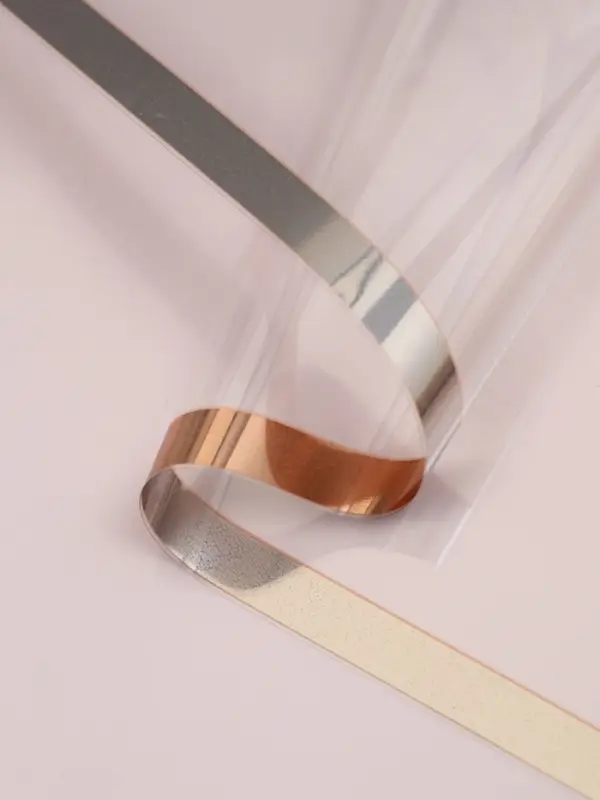 Пленка для цветов, "Полоса с окном", розовая, 57х57&plusmn;2 см