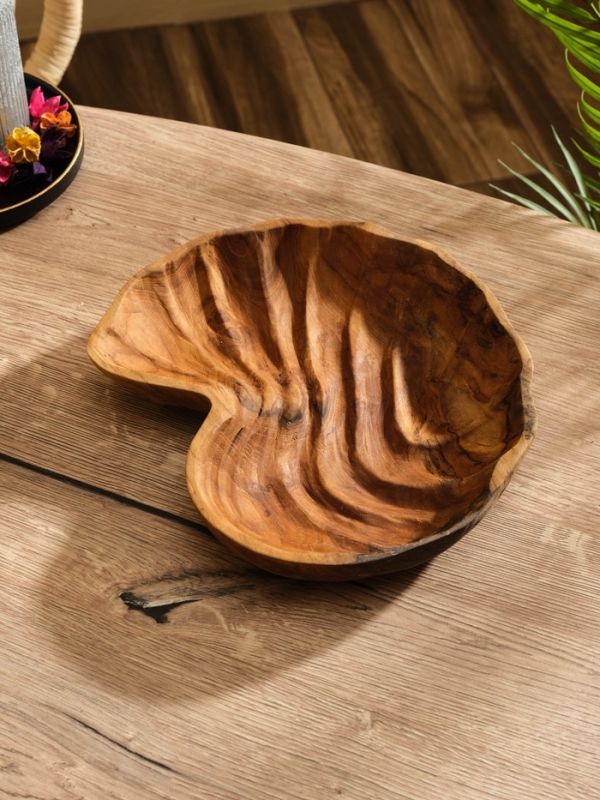 Тарелка Тарелка "Ракушка" дерево Джати, 25х22х5 см, цв. коричневый