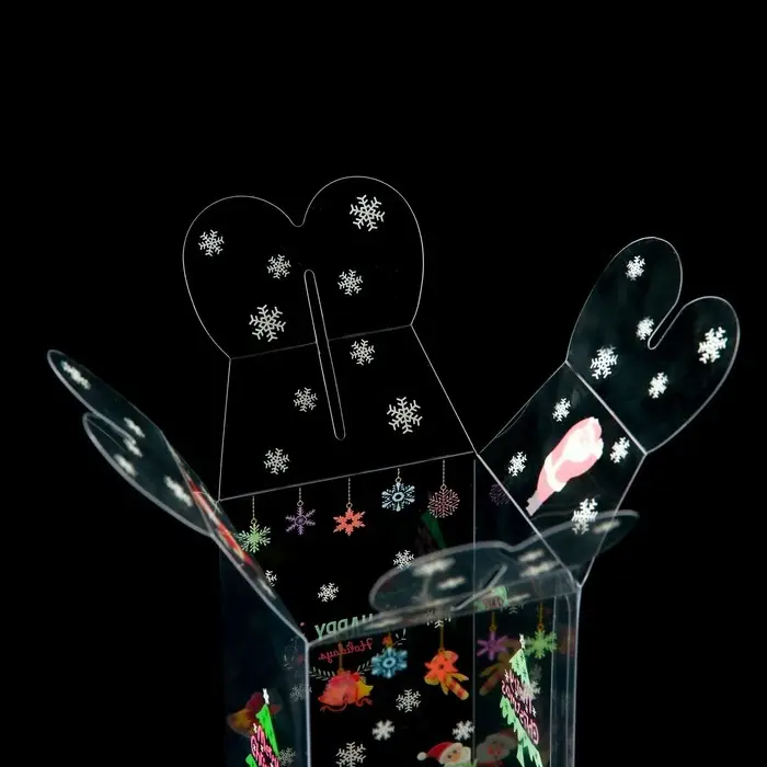 Коробка подарочная новогодняя складная ПВХ «Веселый Дед Мороз» 6×6×10 см Коробка подарочная новогодняя складная ПВХ «Веселый Дед Мороз» 6×6×10 см