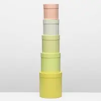 Набор круглых подарочных коробок 5 в 1 UPAK LAND, Солнечный, 23&times;23&times;25 - 15&times;15&times;15 см