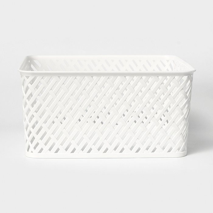 Корзина для хранения «Плетёнка», 35×29×17,5 см, цвет белый Корзина для хранения «Плетёнка», 35×29×17,5 см, цвет белый