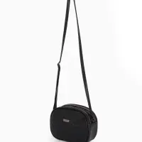 Сумка женская кросс-боди на молнии, 19&times;7&times;15 см, чёрная