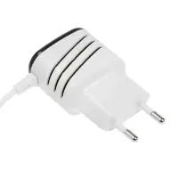 Сетевое зарядное устройство Luazon GQ-18, 2 USB, microUSB, 1 A, 1 м, белое