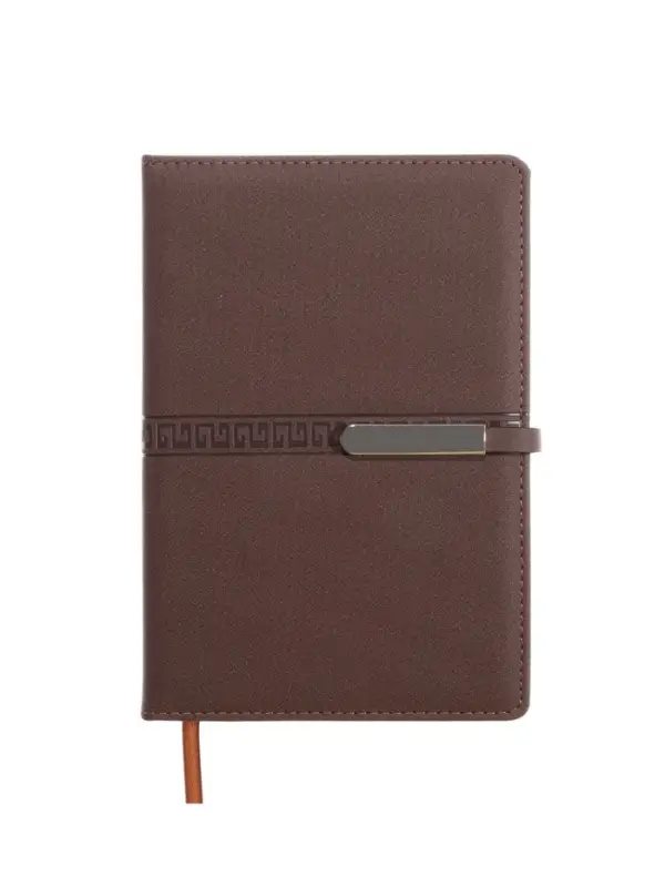 Ежедневник недатированный формат А5, с хлястиком, 112л, линия, пвх, Узор Коричневый Ежедневник недатированный формат А5, с хлястиком, 112л, линия, пвх, Узор Коричневый
