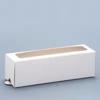 Коробка для макарун, с ложементом, белая 18 х 5,5 х 5,5 см