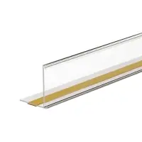 Ценникодержатель полочный самоклеящийся с ограничителем, 1000 мм, прозрачный