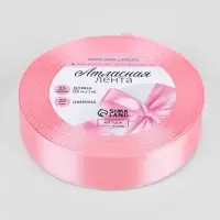 Лента атласная, 20 мм, 23&plusmn;1 м, нежно-розовая