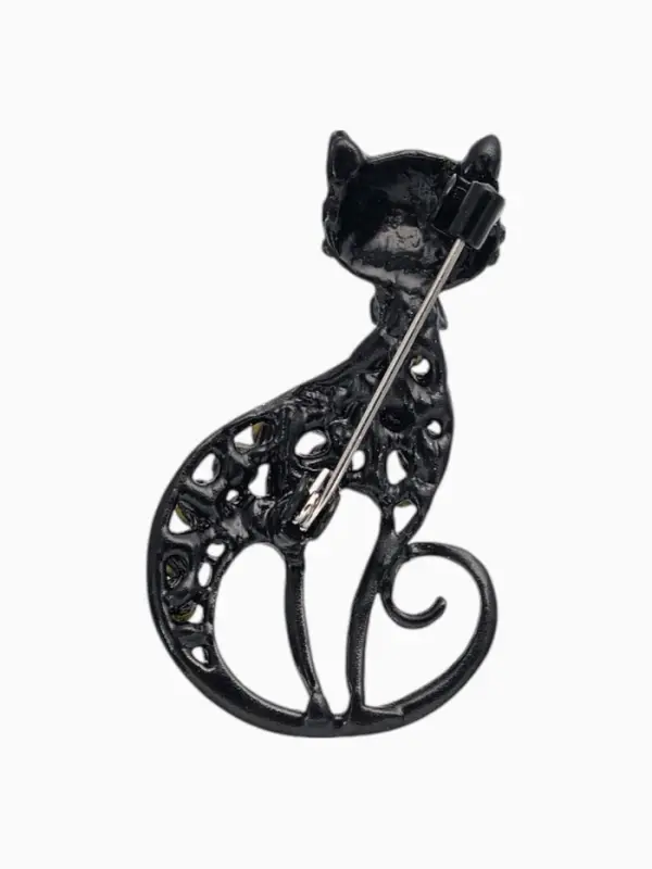 Брошь &laquo;Кошка&raquo;, грациозная, чёрная