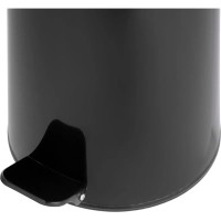 Ведро мусорное стальное 30л круглое черное с педалью и крышкой 250х600мм