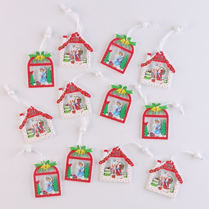 Набор новогодних подвесок, 12 шт., МИКС Набор новогодних подвесок, 12 шт., МИКС