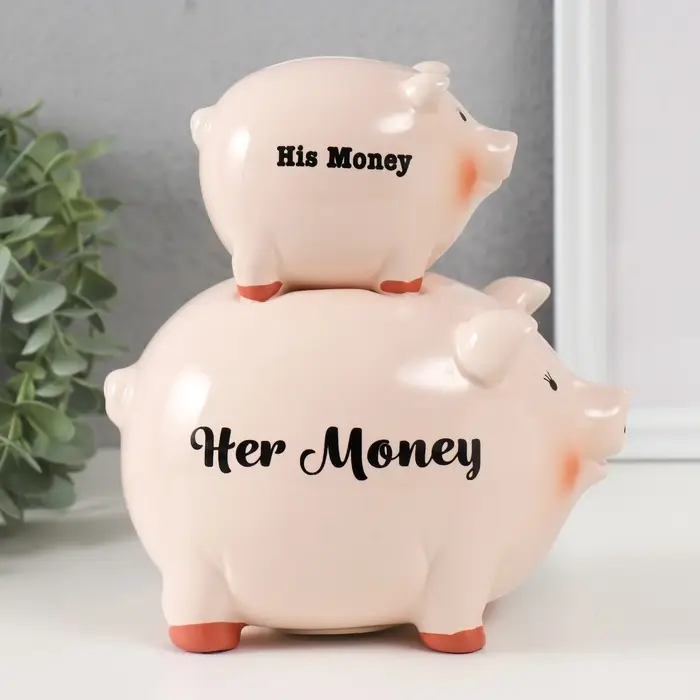 Копилка для денег &laquo;Две свинки - пирамида&raquo;, керамика, 19.5&times;12&times;18.8 см