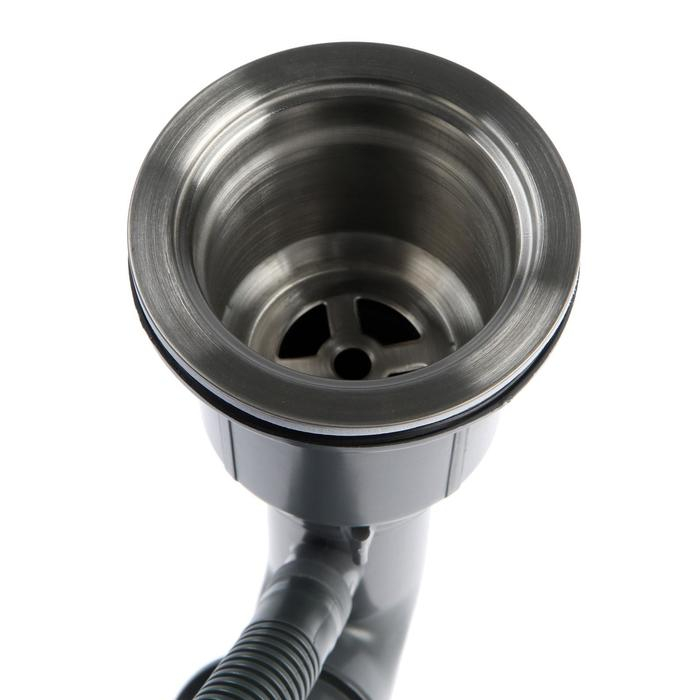 Мойка кухонная AFLORN AF94444F, врезная, S=3,0 и 0,8 мм, 44х44х22 см, сифон, графит Мойка кухонная AFLORN AF94444F, врезная, S=3,0 и 0,8 мм, 44х44х22 см, сифон, графит