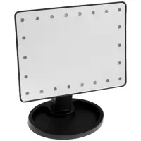 Зеркало KZ-06, подсветка, 26.5&times;16&times;12 см, 4хАА, 22 диода, сенсорная кнопка, черное