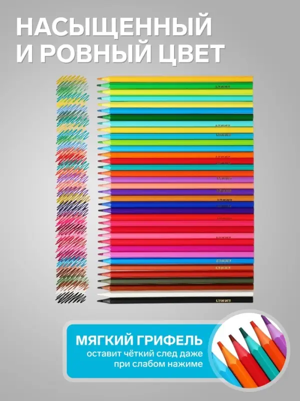 Карандаши цветные пластиковые 36 цветов &laquo;Гамма. Мультики&raquo;, заточенные, ПВХ, европодвес (251220214)