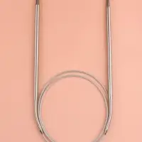 Спицы круговые, для вязания, с металлическим тросом, d=4.5 мм, 14/80 см