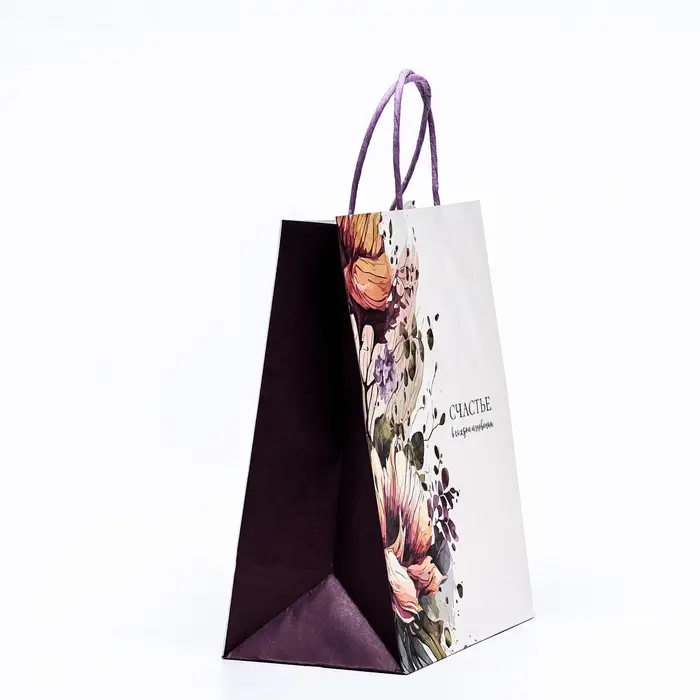 Пакет крафт «Счастье в каждом мнгновении» 22×12×27 см Пакет крафт «Счастье в каждом мнгновении» 22×12×27 см