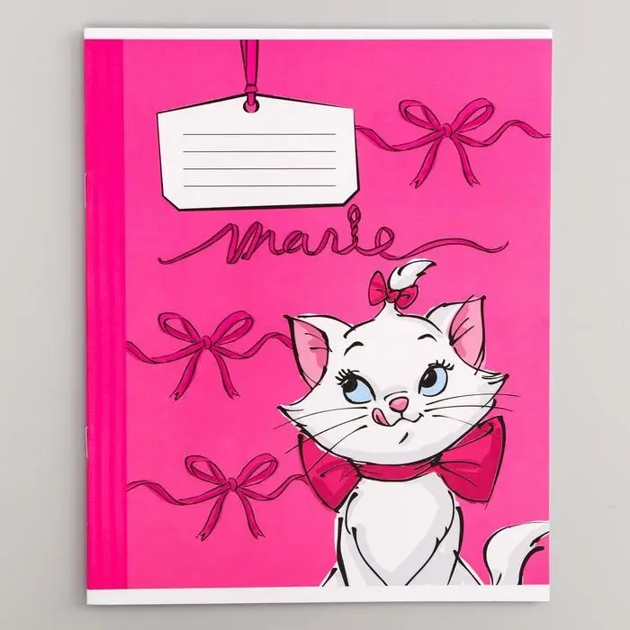 Тетрадь в клетку 12 листов, 5 видов МИКС, обложка мелованный картон, &laquo;Коты аристократы&raquo;