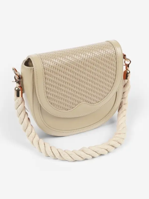 Ручка для сумки, канат, 60&times;1.5 см, с карабинами, цвет кремовый, золотой