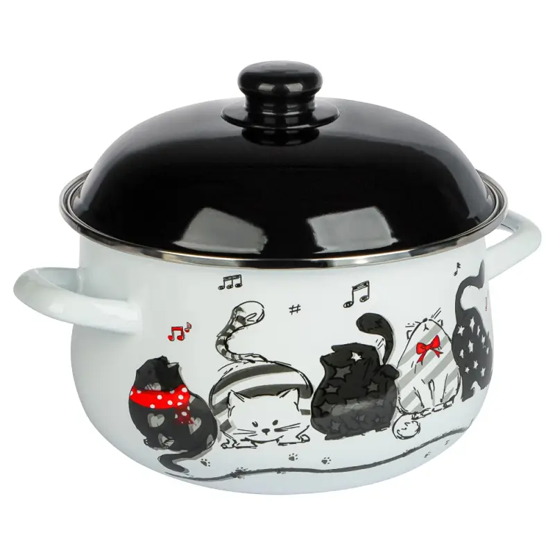 VETTA Хвостатые друзья Кастрюля эмалированная, 22см, 3,6л, индукция